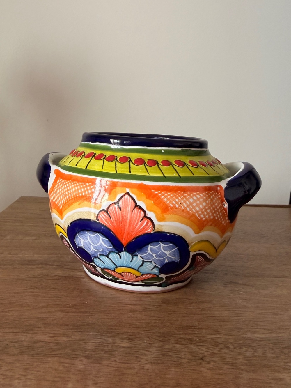 Hand-Painted Colorful Ceramic Bowl